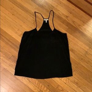 black silk tank top blouse